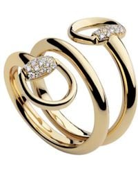 Gucci - Horsebit Diamond 18K Contrarié Ring - Lyst