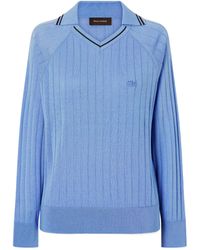 Wales Bonner - Ribbed V-Neck Polo Shirt - Lyst