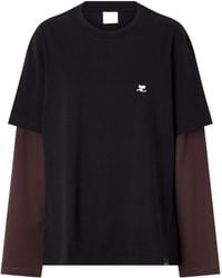 Courreges - Logo-Embroidered Cotton-Jersey T-Shirt - Lyst