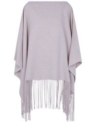 Liviana Conti - Fringe-Trim Poncho Cape - Lyst