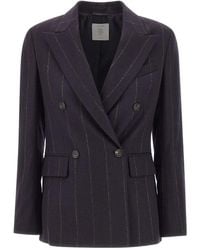 Eleventy - Pinstripe Double-Breasted Blazer - Lyst