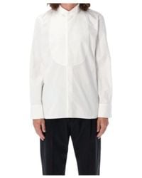 Saint Laurent - Curved Hem Tuxedo Shirt - Lyst