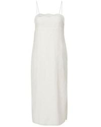 Posse - Darya Embroidered Linen And Cotton Midi Dress - Lyst