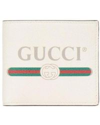 Gucci - Logo Printed Double Fold Wallet - Lyst