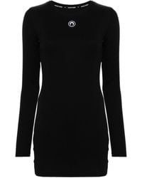 Marine Serre - Logo Detailed Long Sleeved Mini Dress - Lyst