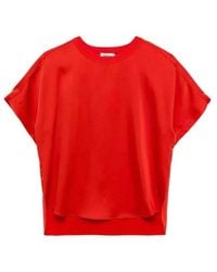 Jonathan Simkhai - Addy Knit-Panel T-Shirt - Lyst