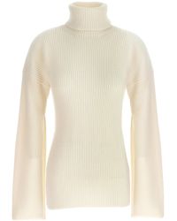 TOTEME - Totême Ribbed High Neck Knitted Sweater - Lyst