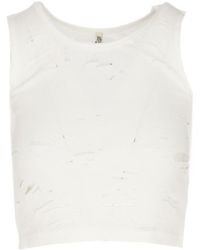 R13 - Destroyed Cropped Tank Top - Lyst