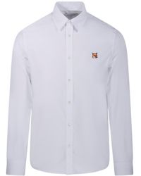 Maison Kitsuné - Maison Kitsuné Fox Head Patch Long-Sleeved Shirt - Lyst