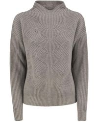 Herno - Textured Mock-Neck Knitted Jumper - Lyst