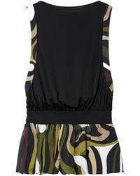 PUCCI - Printed Stretch-Satin Jersey Mini Dress - Lyst