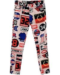 Moschino - Printed Pattern Denim Trousers - Lyst