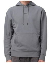 BOSS - Long-Sleeved Hooded Sweatshirt - Lyst