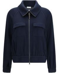 Brunello Cucinelli - Long-Sleeved Zip-Up Jacket - Lyst