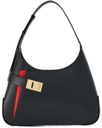 Ferragamo - Gancini-Buckled Asymmetric Shoulder Bag - Lyst