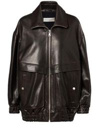Nour Hammour - Beck Leather Bomber Jacket - Lyst