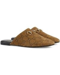 Gucci - Horsebit Monogrammed Mules - Lyst
