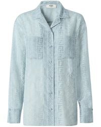 Fendi - Long Sleeved Pattern Printed Shirt - Lyst