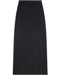 Lanvin - Satin Straight Hem Midi Skirt - Lyst