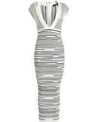 Balmain - Sequined Sleeveless Zipper Midi Dress - Lyst
