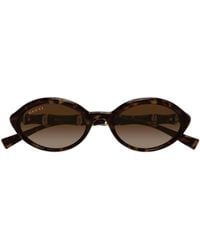 Gucci - Eyewear	Oval Frame Sunglasses - Lyst