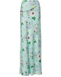 Rabanne - Chain-Detail Floral Satin Maxi Skirt - Lyst
