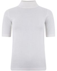 Brunello Cucinelli - Short-Sleeved Knit Top - Lyst