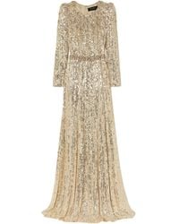 Jenny Packham - Embellished Sequin Tulle Evening Gown - Lyst