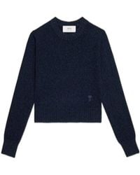 Ami Paris - Long-Sleeved Crewneck Knitted Jumper - Lyst