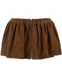 Miu Miu - Zipped Mini Skirt - Lyst