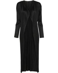Pleats Please Issey Miyake - Pleats Please Issey Miyake Plissé-Effect Draped Lapels Coat - Lyst