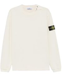 Stone Island - Logo-Patch Button-Shoulder Sweater - Lyst