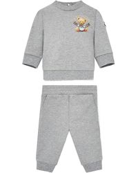 Moncler - Embroidered Teddy Bear Cotton Sweatsuit Set - Lyst