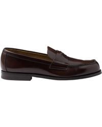 Prada - Logo-Triangle Slip-On Penny Loafers - Lyst