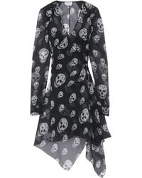 McQueen - Skull Print Wrap Dress - Lyst