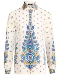 Etro - Floral Printed Straight-Hem Shirt - Lyst