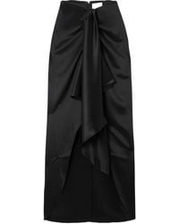 Galvan London - Asymmetric Satin Maxi Skirt - Lyst