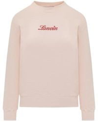Lanvin - Logo Embroidered Crewneck Sweatshirt - Lyst