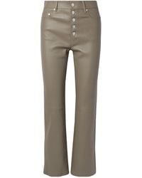 JOSEPH - Den Cropped Leather Straight-Leg Pants - Lyst