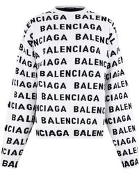 Balenciaga - Logo Long Sleeve Sweater - Lyst