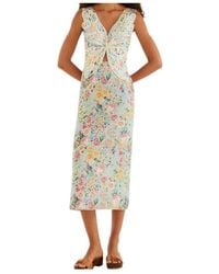 FARM Rio - Rendeira Butterfly-Appliqué Floral-Print Midi Dress - Lyst