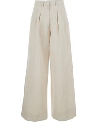 Pt Pantaloni - Pt Torino Frankiecotton Pleated Wide-Leg Pants - Lyst
