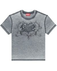 DIESEL - Embellished Jersey T-Shirt - Lyst