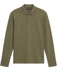 BOSS - Textured Cotton Polo Shirt - Lyst