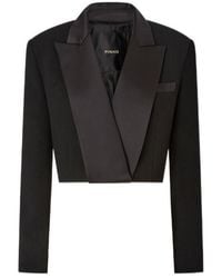 Pinko - Shawl Lapel Cropped Jacket - Lyst