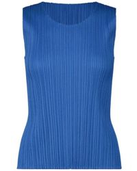 Pleats Please Issey Miyake - Pleats Please Issey Miyake Crewneck Sleeveless Top - Lyst