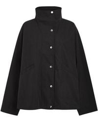 TOTEME - Funnel-Neck Cotton-Blend Poplin Jacket - Lyst