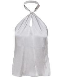 Semicouture - Pleated Halterneck Tank Top - Lyst