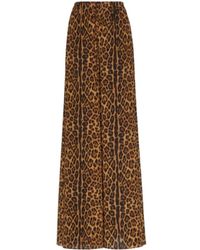 Valentino - Leopard Print Crepe Chine Casual Pants - Lyst