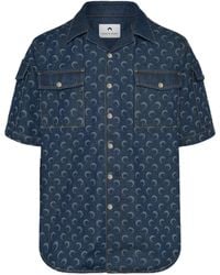 Marine Serre - Denim Loose Short Sleeves Shirt - Lyst